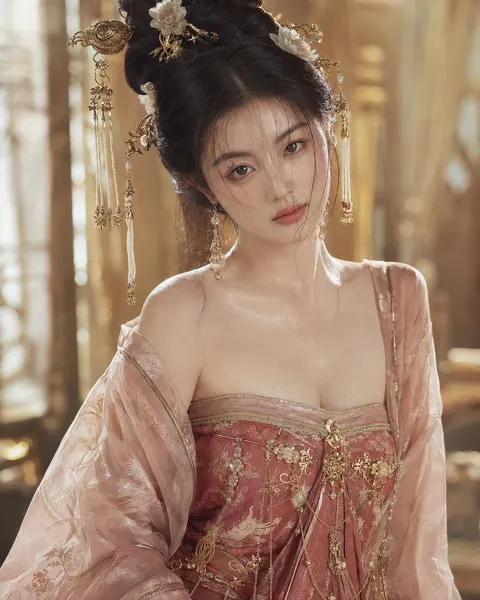 Hyper realistic tang dynasty girl cinematic portrait