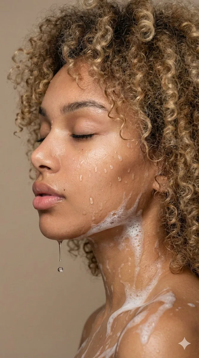Side profile water droplets hyper realistic close up — After