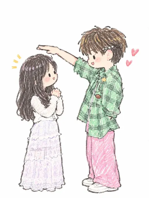 Japanese chibi hand drawn crayon illustration prompt