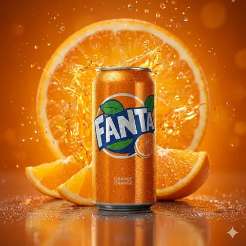 Hyper realistic fanta splash