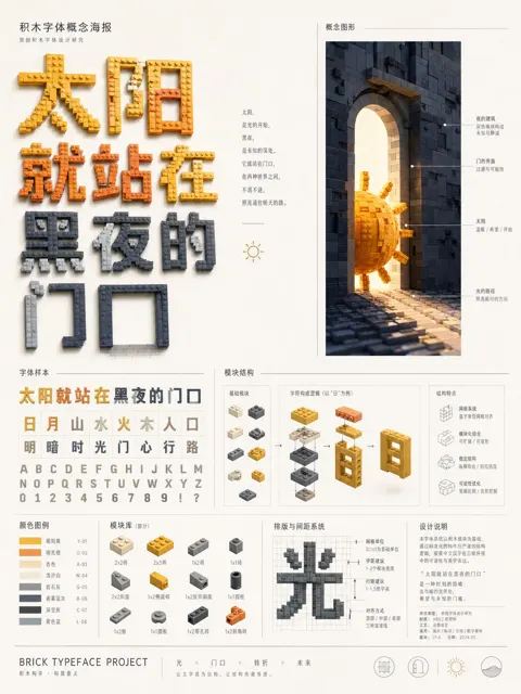 Brick typography concept poster