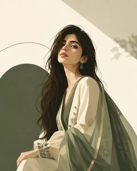 High end modern art magazine style illustration