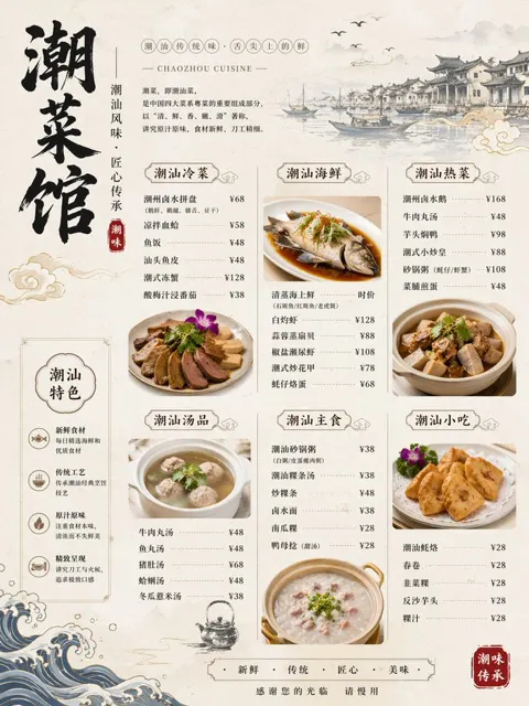 Exquisite teochew menu