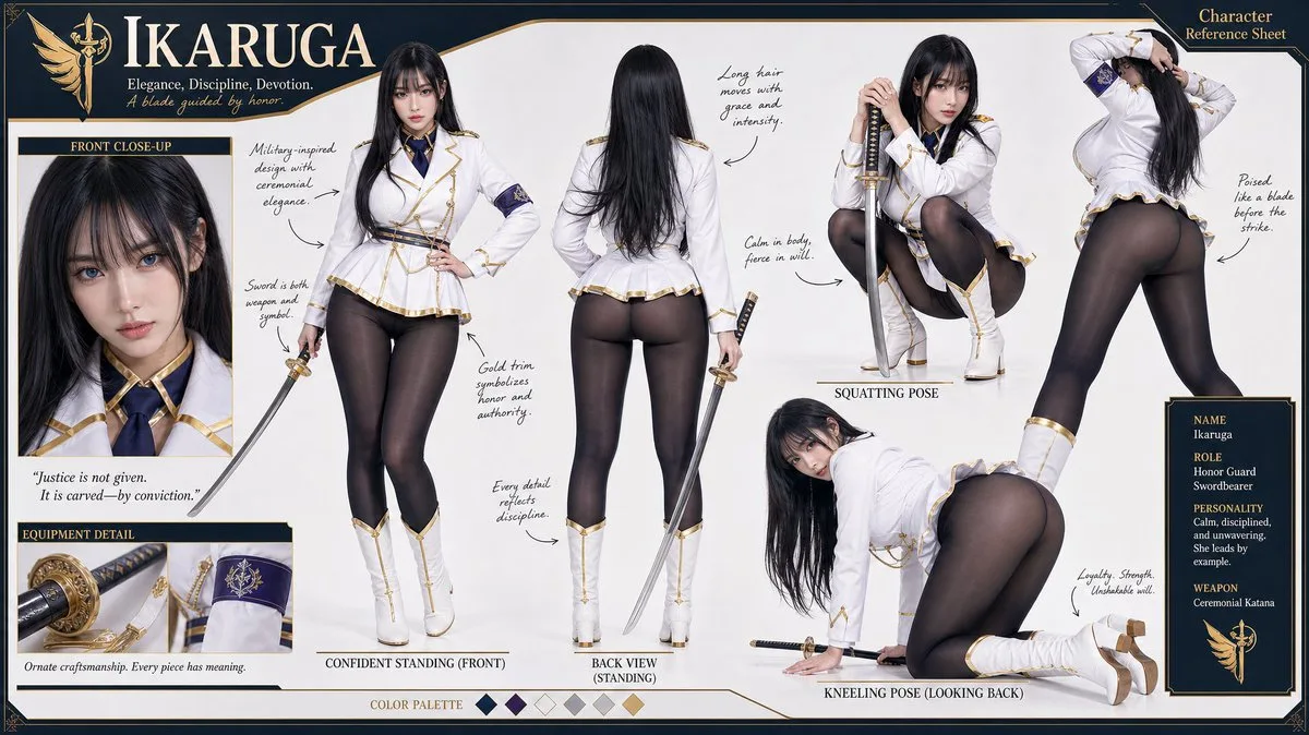 Multi angle reference of character ikaruga — Sonra