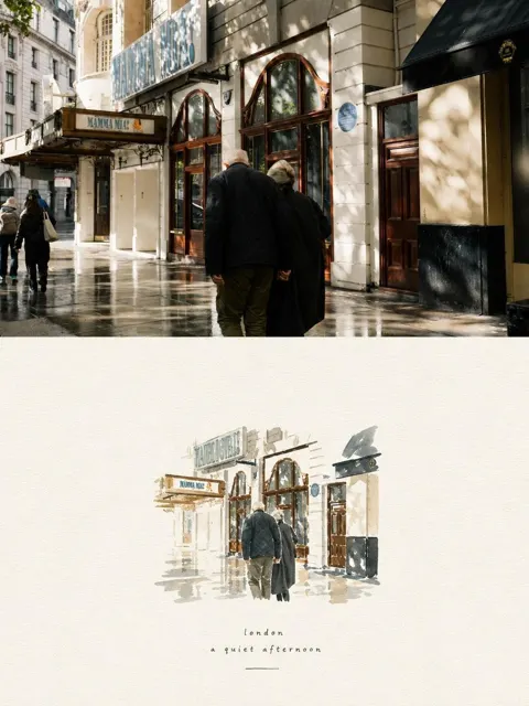 Editorial travel photography to watercolor illustration