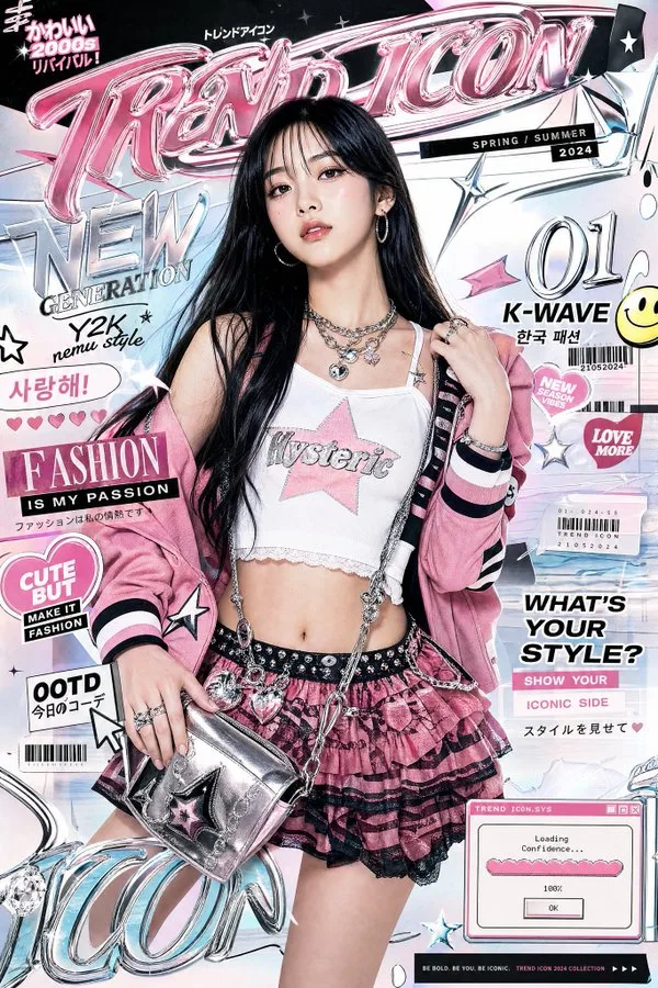 Luxury fashion poster of asian woman — After