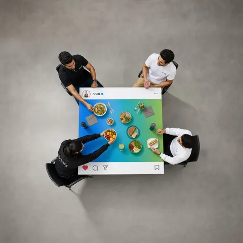 Ultra wide top down instagram commercial photography