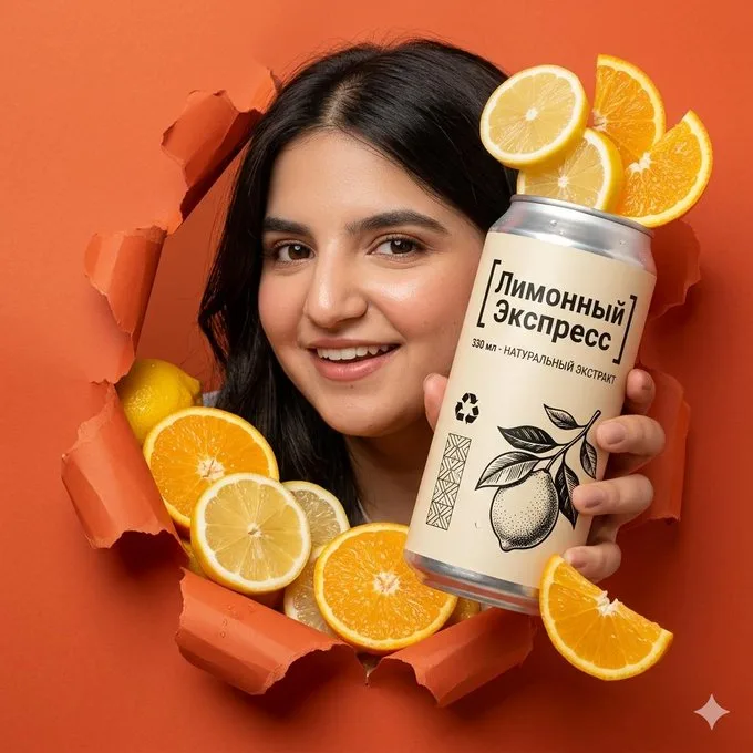 Creative torn paper lemon drink ad — Sonra