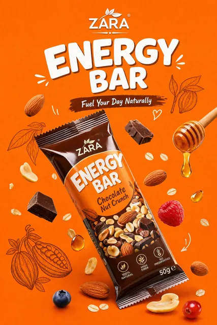 Premium fmcg snack advertising poster