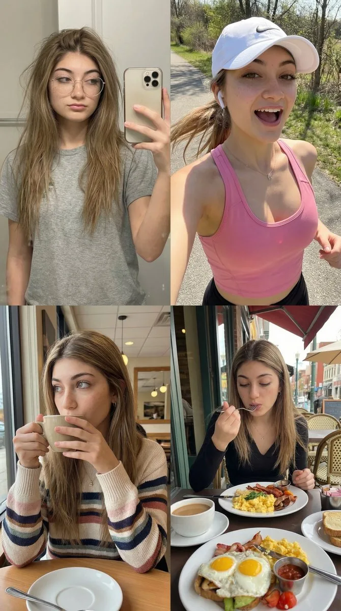 Realistic woman daily life collage — After