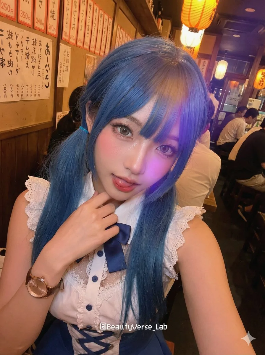 Izakaya seductive high angle selfie — Sonra