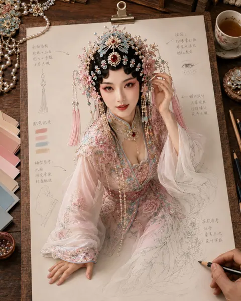 Paper to reality opera makeup sketch vision