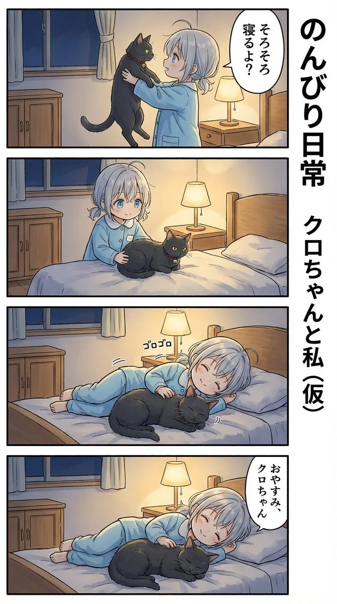 Sleepy cat girl petting — Sonra