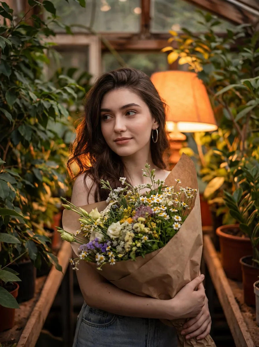 Warm light flower girl — Sonra