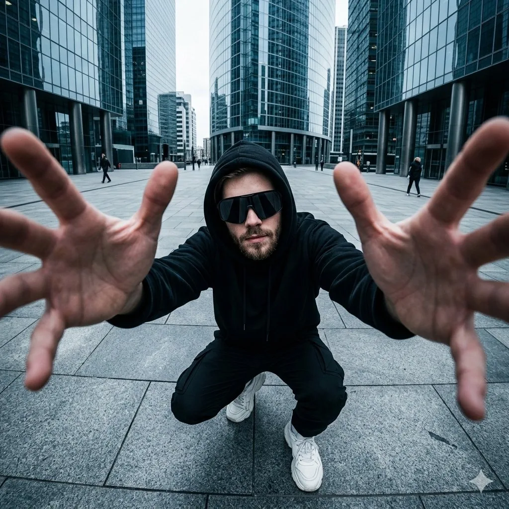 Forced perspective street grab — After