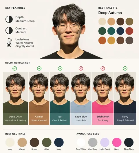 Minimal text personal color chart