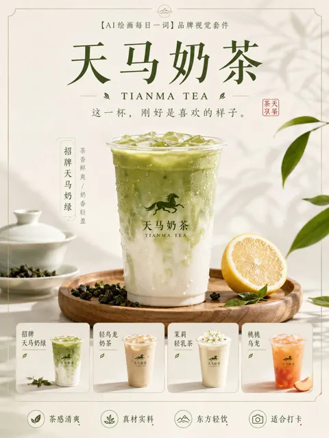 Tianma tea brand visual identity proposal