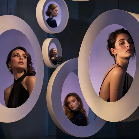 Surreal paper halo fashion editorial