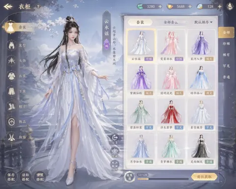 Xianxia dress up game interface