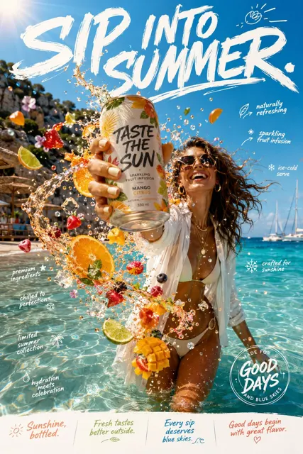 Ultra premium beverage summer campaign taste the sun