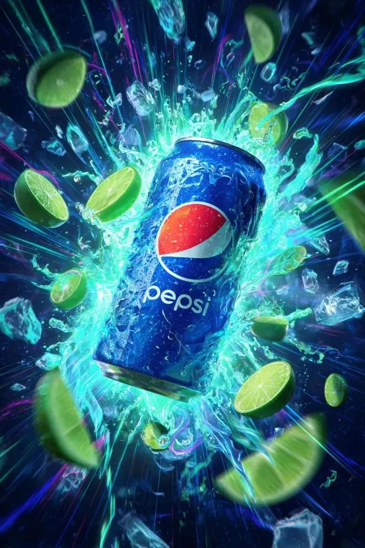 Neon blue cola burst — Sonra