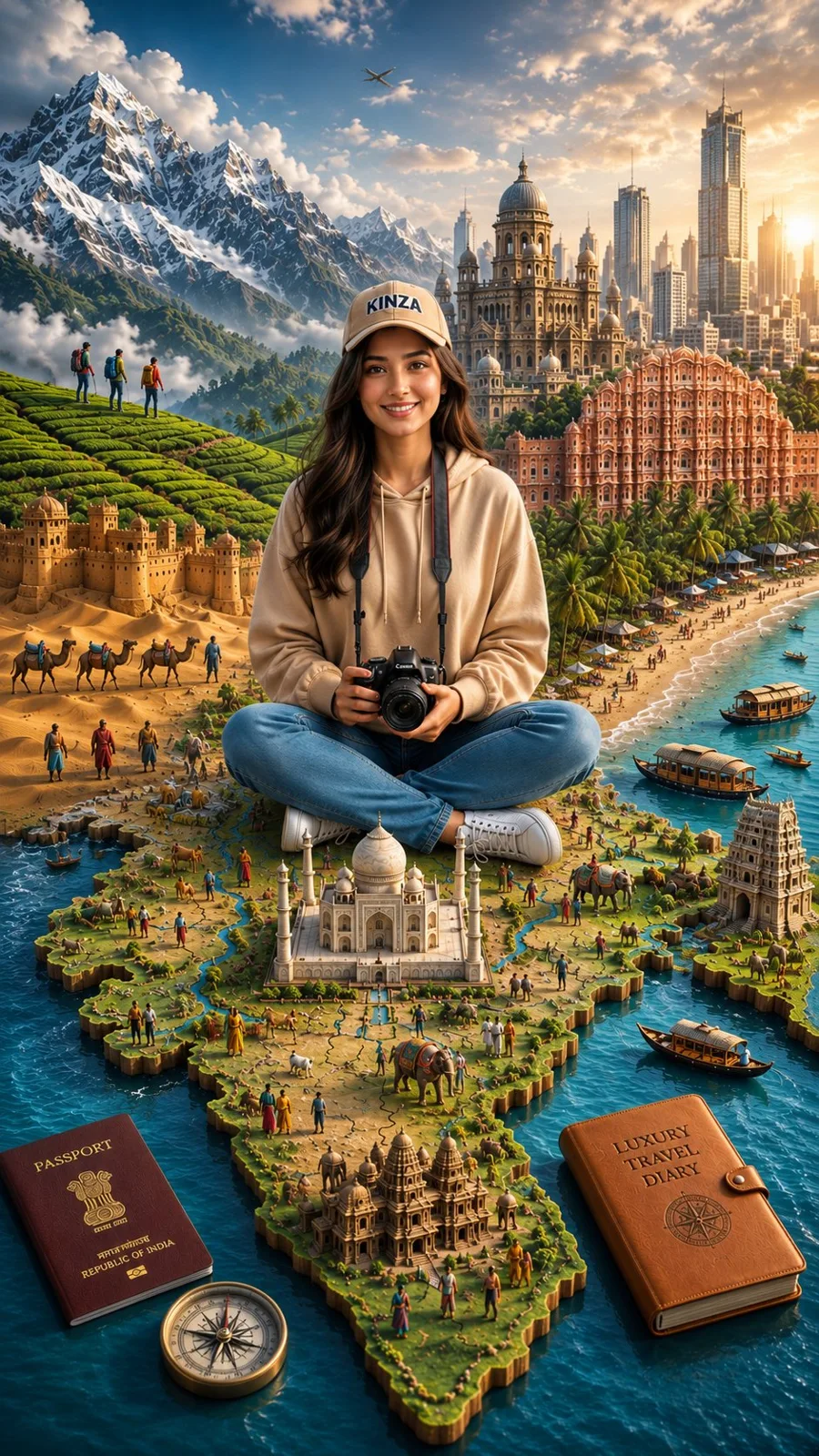 India 3d miniature travel diorama — After