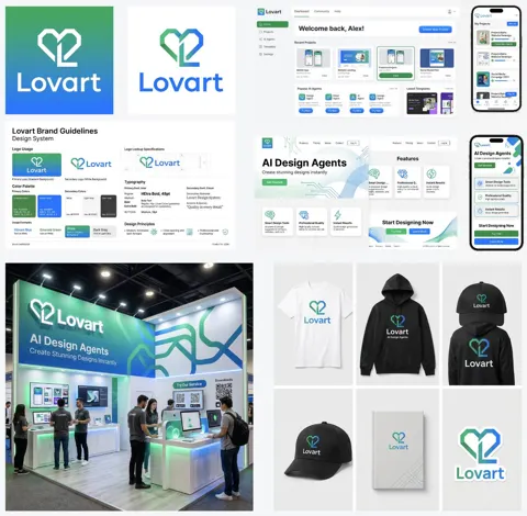 Lovart brand visual emerald gradient
