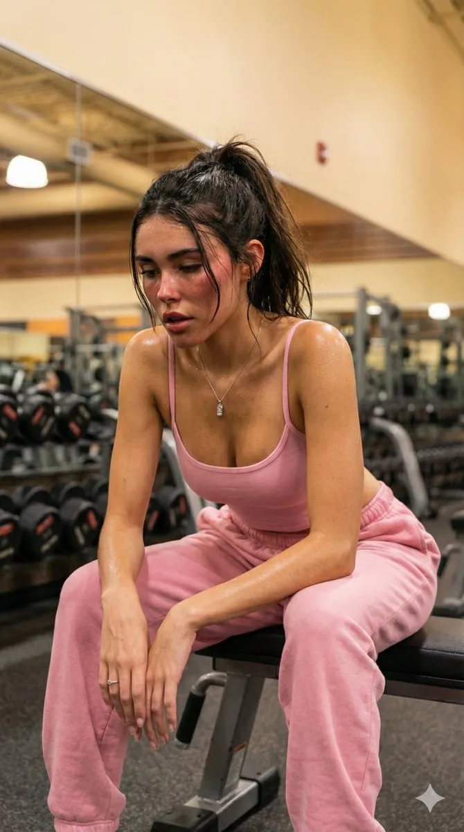 Pink gym candid — Sonra