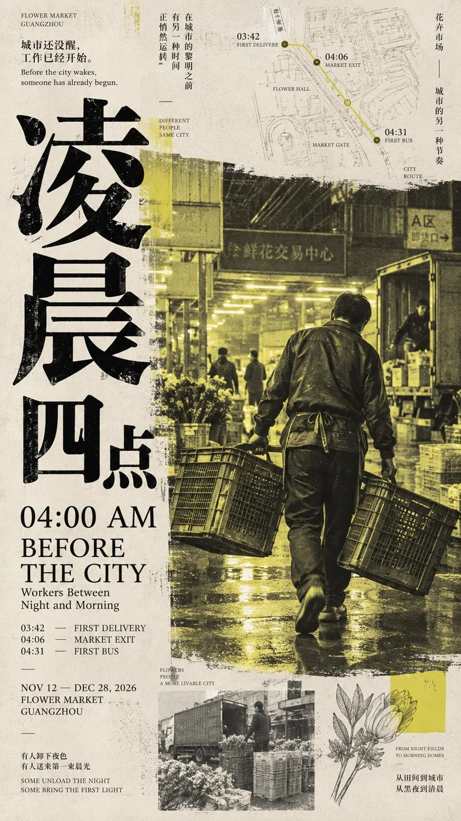 East asian editorial design unbalanced layout poster — Sonra
