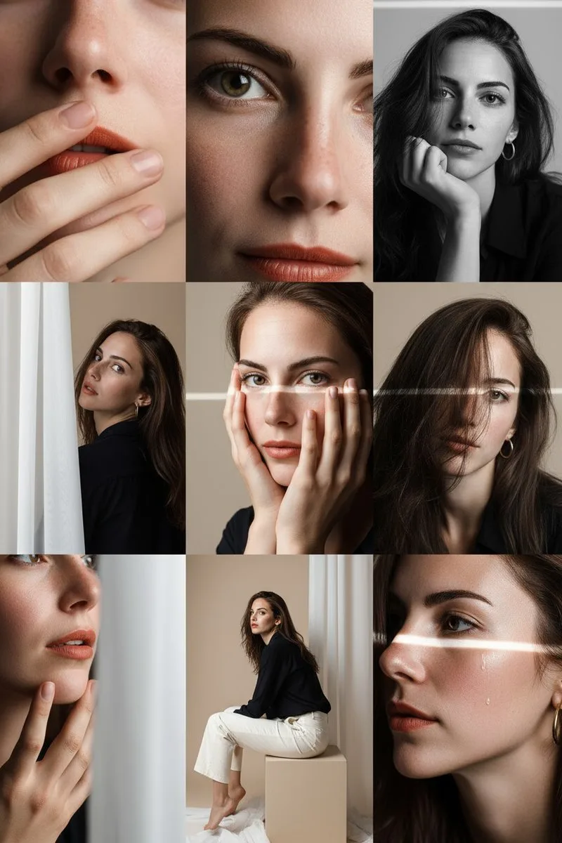 Cinematic nine grid portrait — After