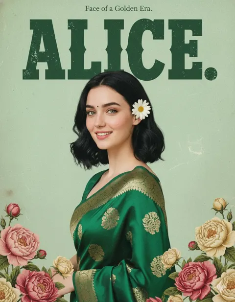 Retro indian poster girl