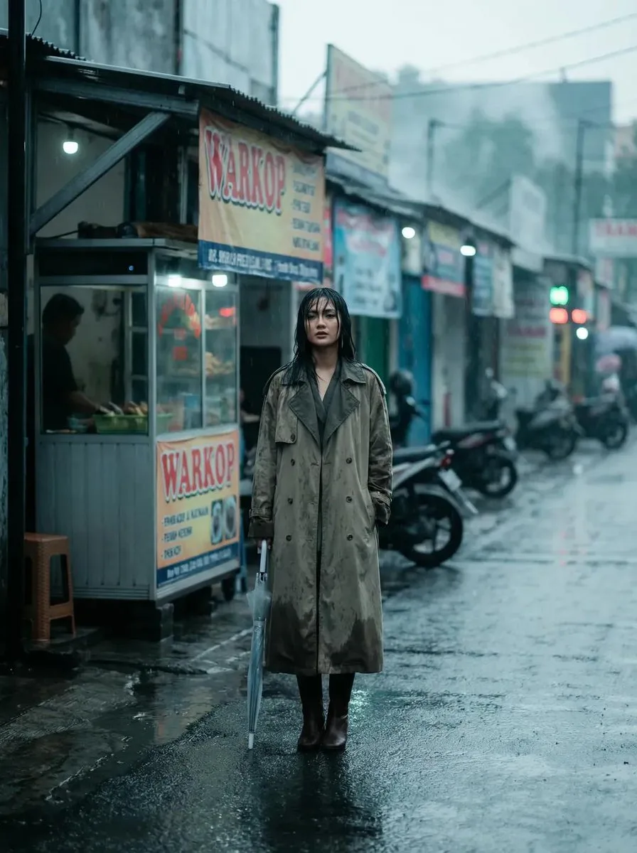 Rainy indonesian fashion editorial — Sonra