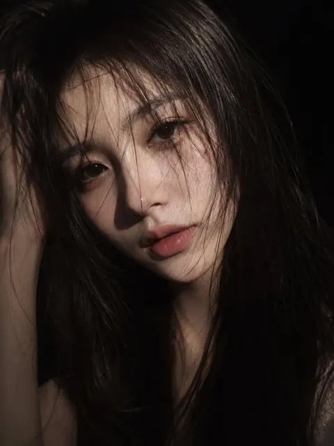 Ultra realistic dark aesthetic female portrait