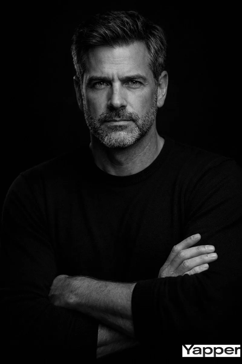 Low key mono thinker portrait — After