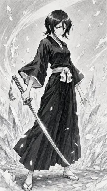 Bleach female character poster toriyama pencil style