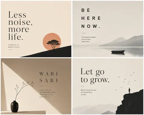 Minimalist typography balanced composition prompt