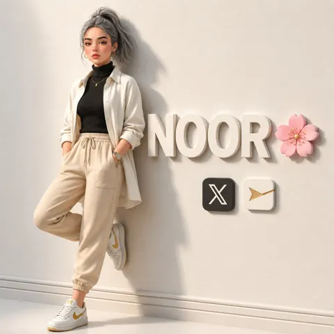 Premium 3d cartoon female character poster noor
