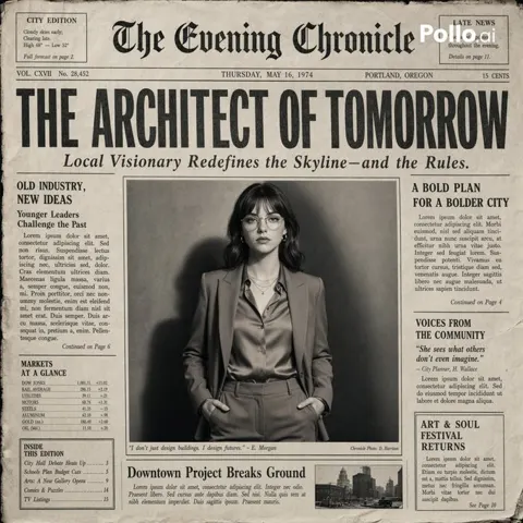 Vintage newspaper front page