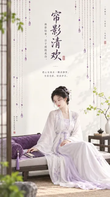 Oriental zen minimalist feminine cover poster