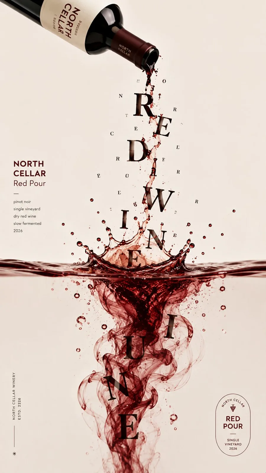 Experimental typography liquid interaction poster — After
