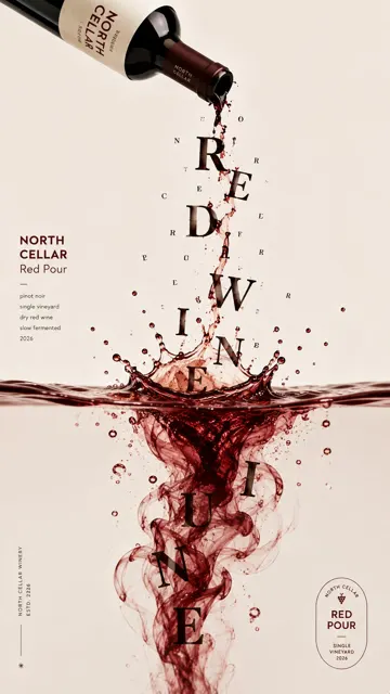 Experimental typography liquid interaction poster