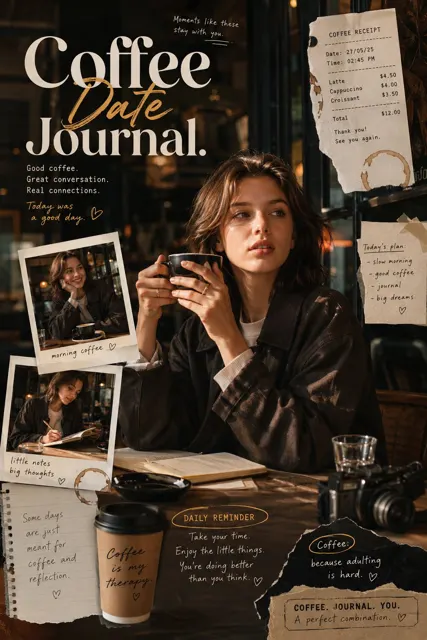 Coffee date journal editorial poster
