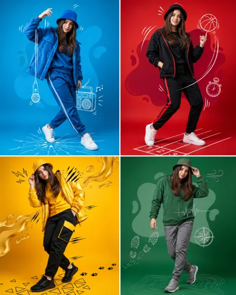 High end sportswear fashion poster grid