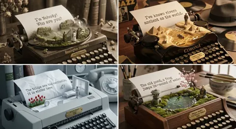 Typewriter poetry terrain