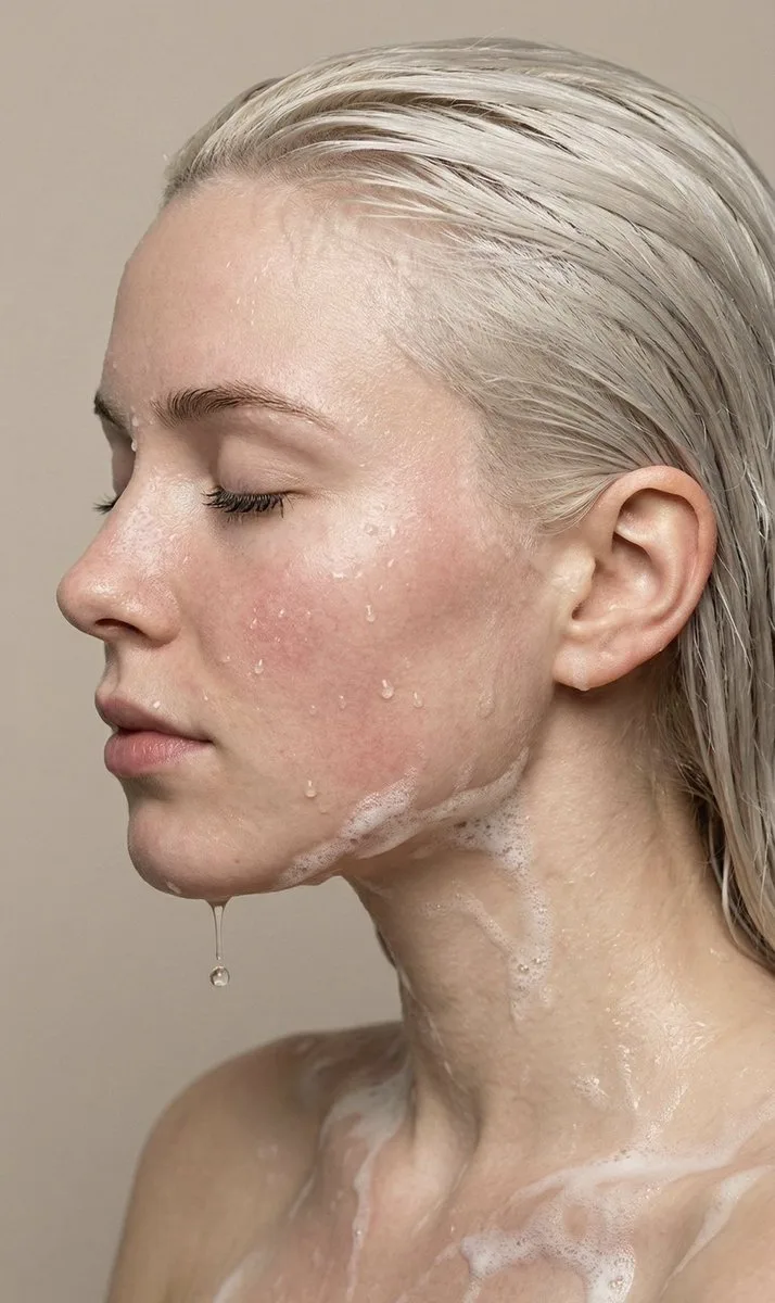 Silver wet hair foam portrait — Sonra