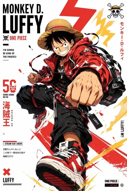 Anime streetwear graphic character vertical illustration