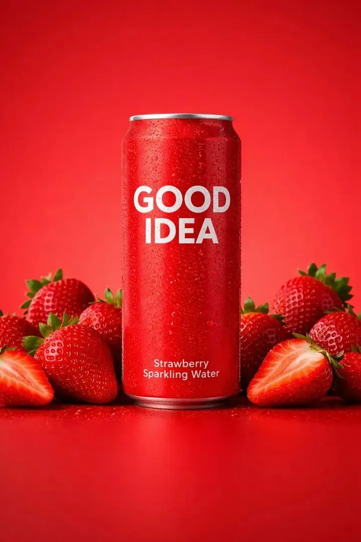 Red sparkling water strawberry — Sonra