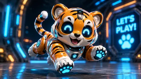 Cute miniature robot subject cgi