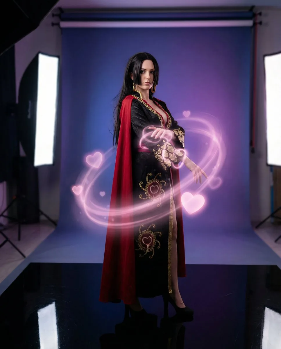 Black qipao warrior with energy ring — After