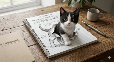 Cute kitten 3d illusion